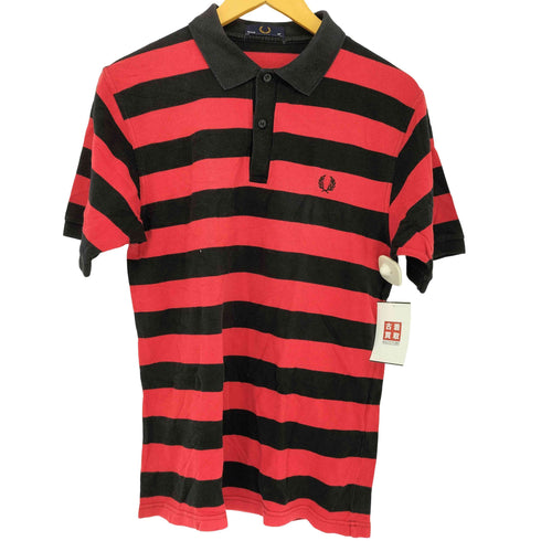 フレッドペリー FRED PERRY ロゴ刺繍 鹿の子 S/S ボーダーポロシャツ メンズ UK:40